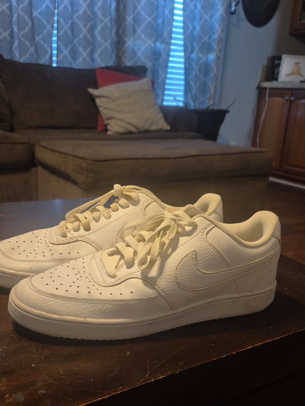 Nike All-White Leather Low-Top Sneakers